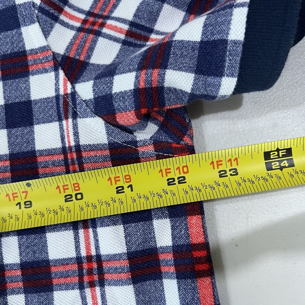 Brooks Brothers Polo Shirt Mens XL Striped Plaid Check Pattern Red Blue White - Picture 9 of 10
